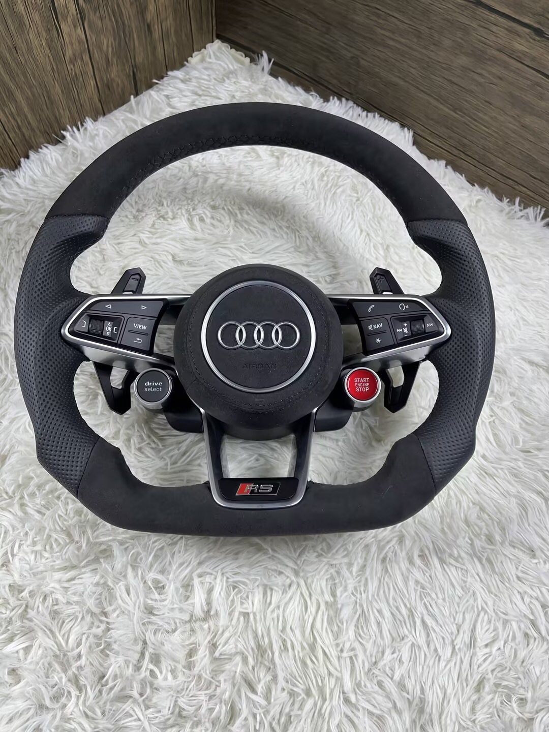 custom 2009 Audi Sport Steering wheel Real Forged Carbon Fiber Steering Wheel for A4 A5 S4 RS4 Allroad Avant B7 B8 B9