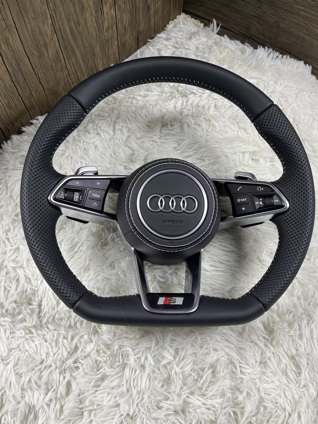 custom 2009 Audi Sport Steering wheel Real Forged Carbon Fiber Steering Wheel for A4 A5 S4 RS4 Allroad Avant B7 B8 B9