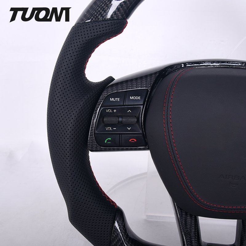 Customized High Quality Car Real Carbon Fiber Round/Square Steering Wheel For Hyundai Sonata