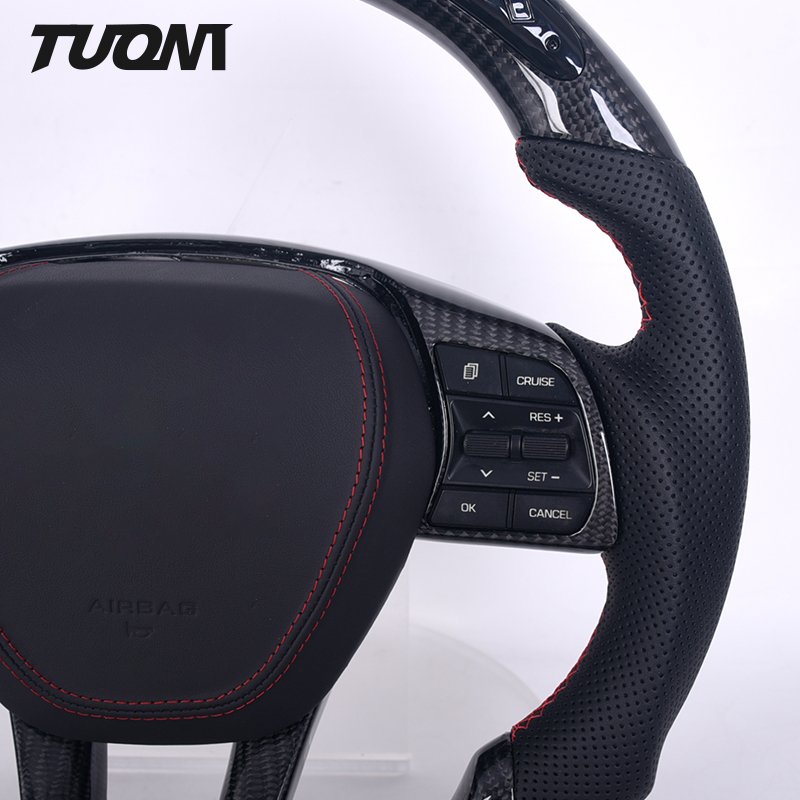 Customized High Quality Car Real Carbon Fiber Round/Square Steering Wheel For Hyundai Sonata