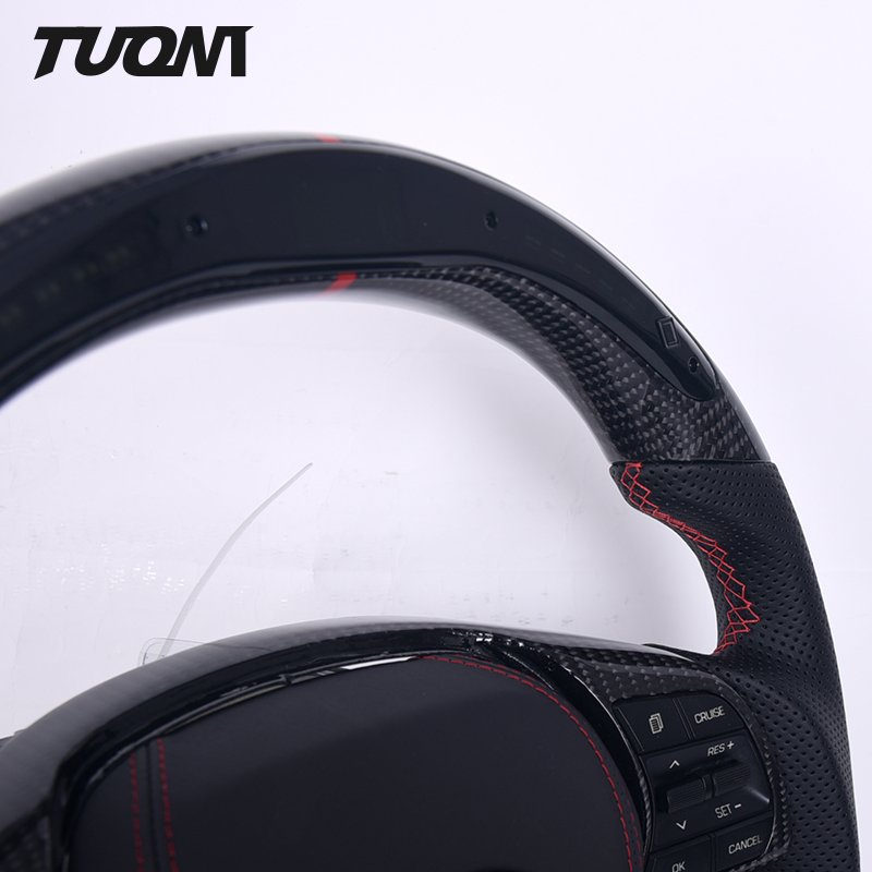 Customized High Quality Car Real Carbon Fiber Round/Square Steering Wheel For Hyundai Sonata