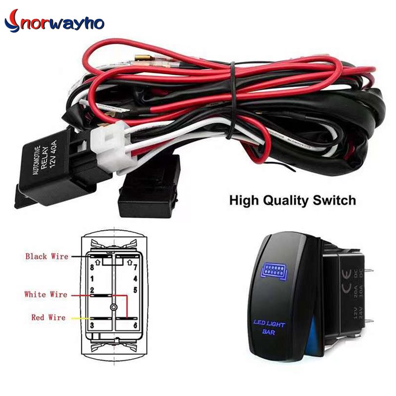 Automotive Wiring Set Universal Wire Harness With Relay Switch Fuse Holder Connection Cable for Lighting LED Whip