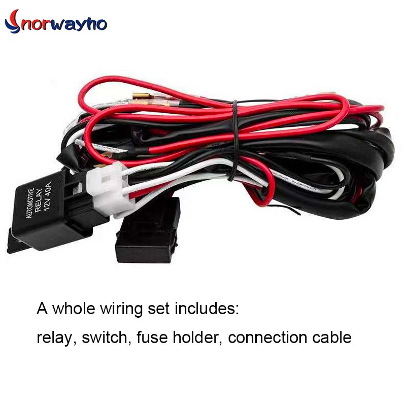 Automotive Wiring Set Universal Wire Harness With Relay Switch Fuse Holder Connection Cable for Lighting LED Whip