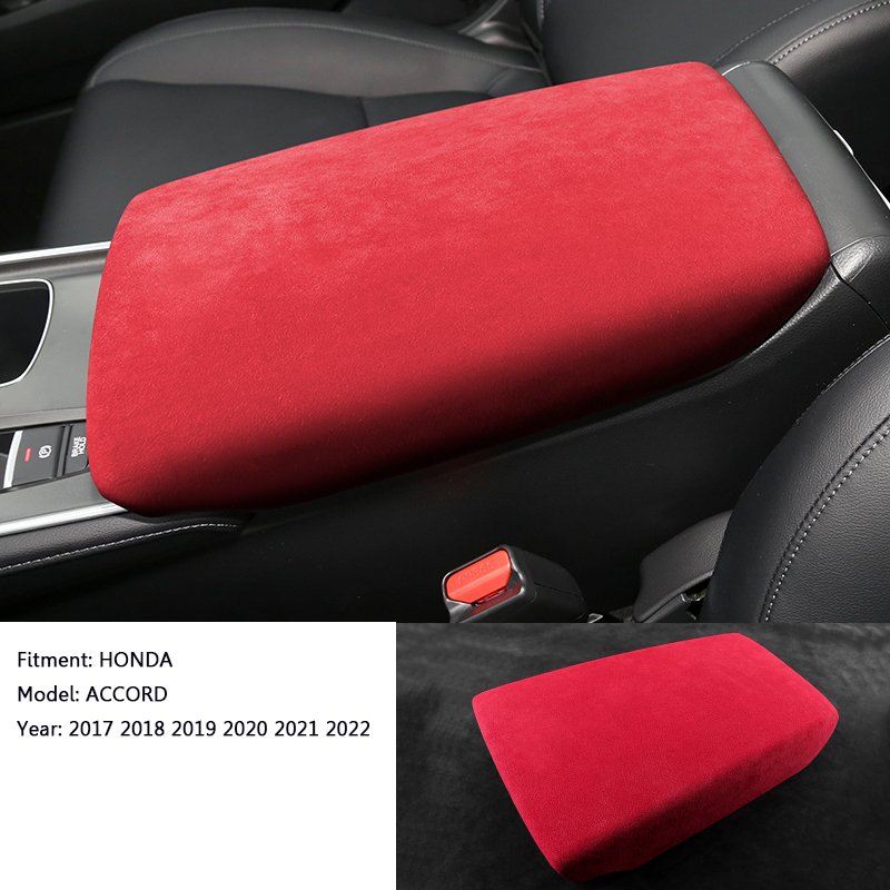 Ushilife Alcantara Car Central Armrest Storage Box Cover for Honda ACCORD 2017 2018 2019 2020 2021 2022 Car Accessory