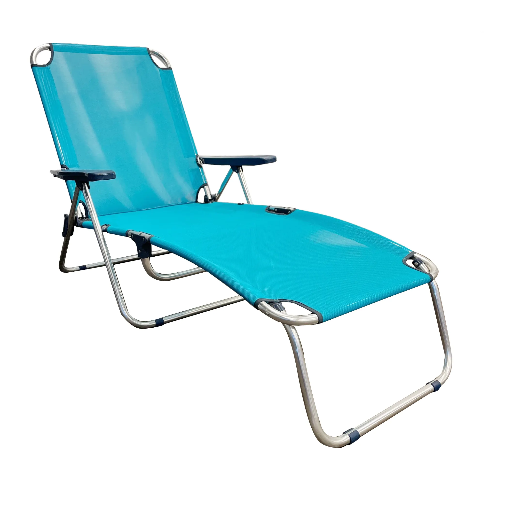 Outdoor Compact Lightweight Aluminum Folding Beach Chair with Armrest