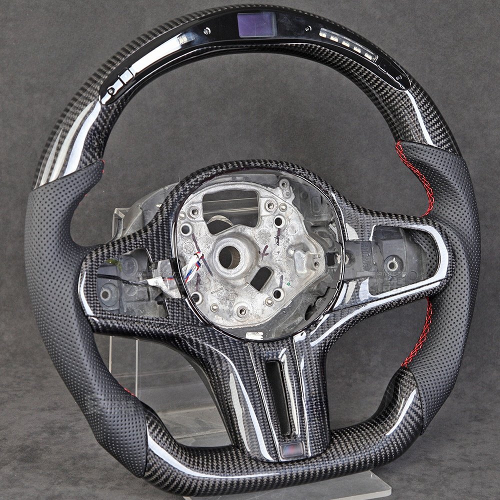 LED Shift Light Carbon Fiber Steering Wheels Fit For B M W E90 E92 M3 E82 E90 E87 M3 M2 Custom Steering Wheels