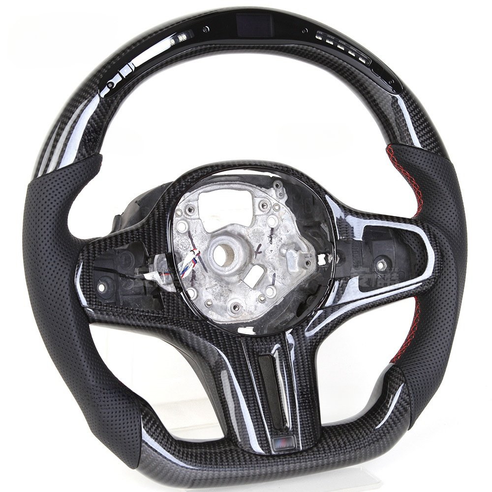 LED Shift Light Carbon Fiber Steering Wheels Fit For B M W E90 E92 M3 E82 E90 E87 M3 M2 Custom Steering Wheels