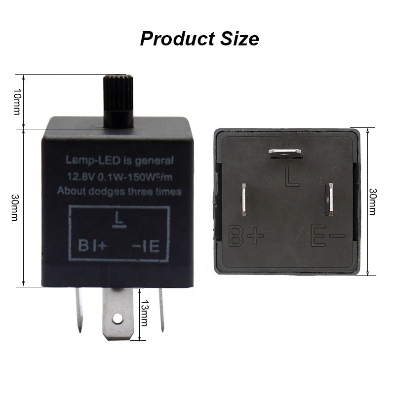 12.8V Car Turn Signal Blinker Light 3Pin Adjustable Electronic LED Flasher Relay