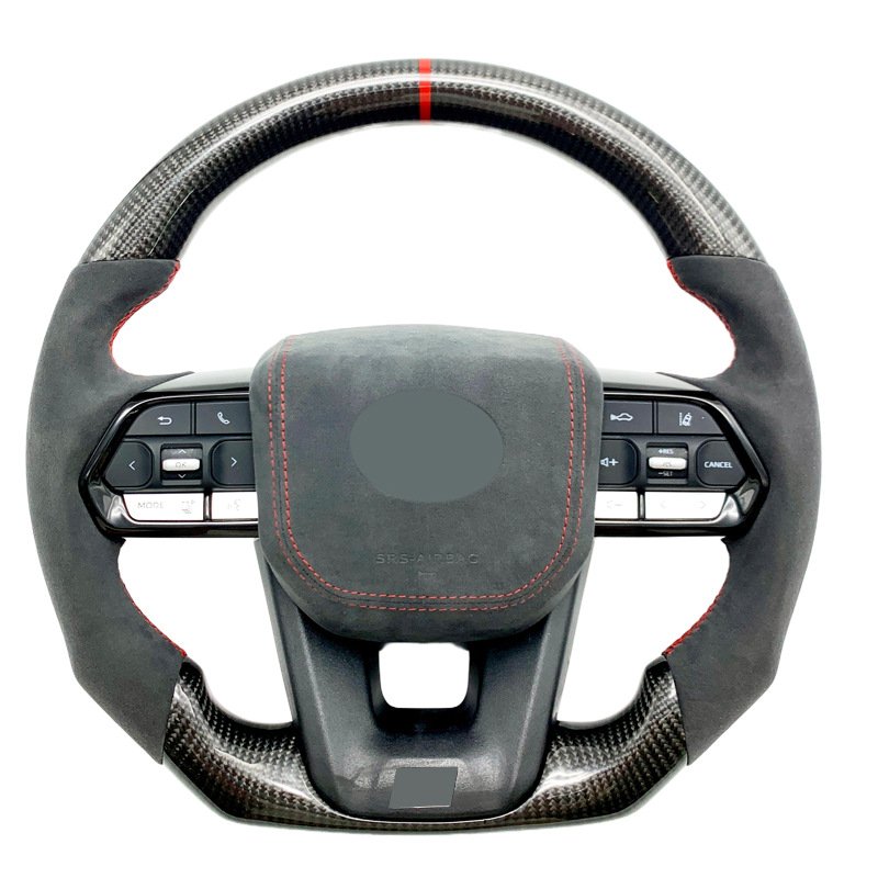 2008-2021 Toyota LAND CRUISER LC79 LC76 LC70 GR Style Carbon Fiber Steering Wheel Black Button Car Accessories
