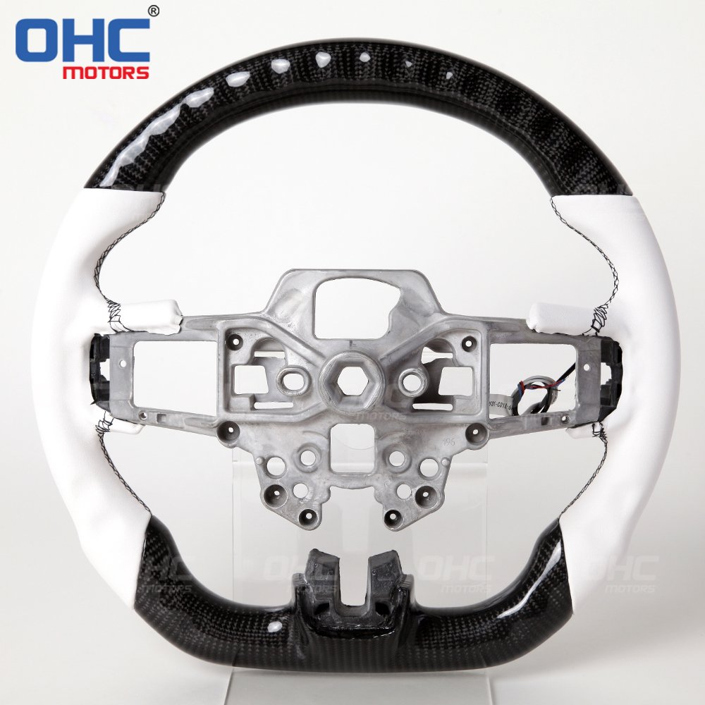 Racing Car Carbon Fiber Led Steering Wheel For Ford Mustang 2020 2018 2019 2020 Led Display Mustang Gt Carbon Steering Wheel