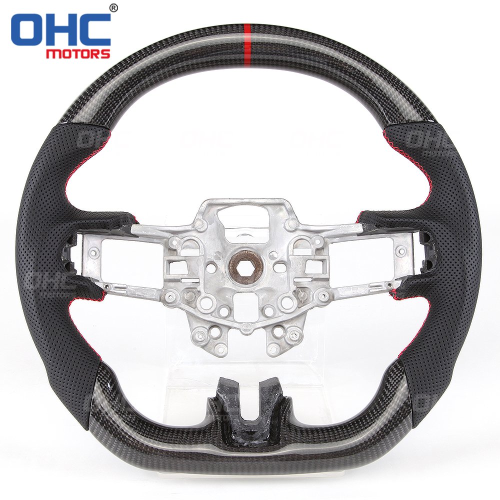 Racing Car Carbon Fiber Led Steering Wheel For Ford Mustang 2020 2018 2019 2020 Led Display Mustang Gt Carbon Steering Wheel