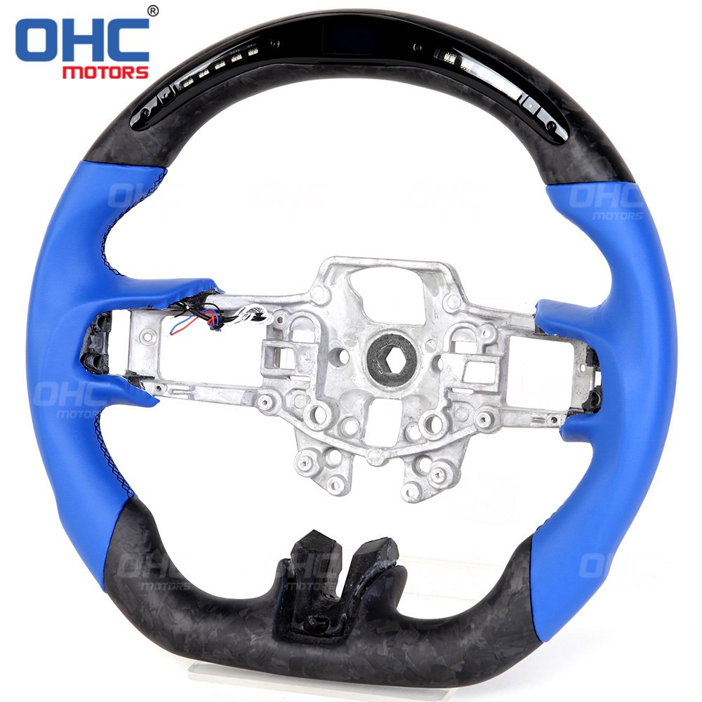 Racing Car Carbon Fiber Led Steering Wheel For Ford Mustang 2020 2018 2019 2020 Led Display Mustang Gt Carbon Steering Wheel