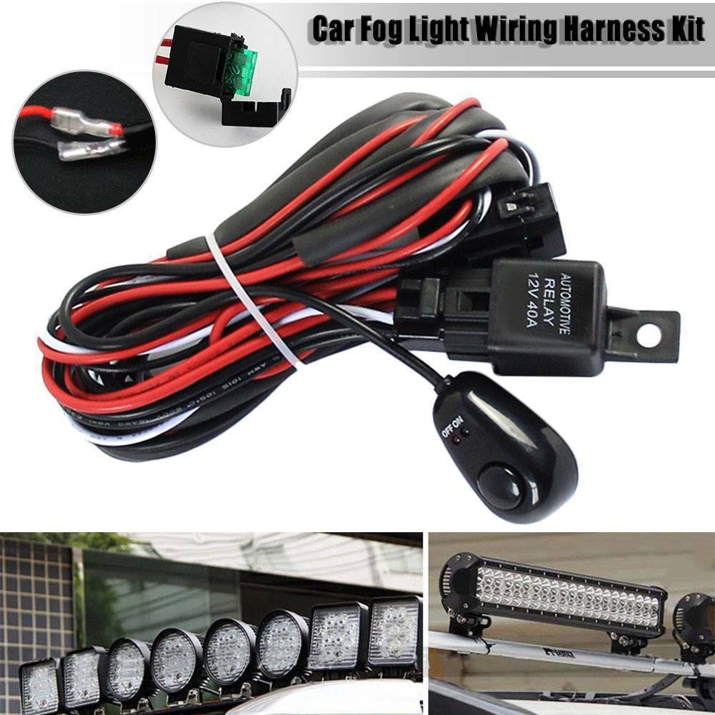 Auto 1 2 4 Lead 12V 40A LED Work Light Bar Wiring Harness Kit Offroad 4x4 Truck SUV Light bar Cable W/ Rocker Switch Relay Fuse