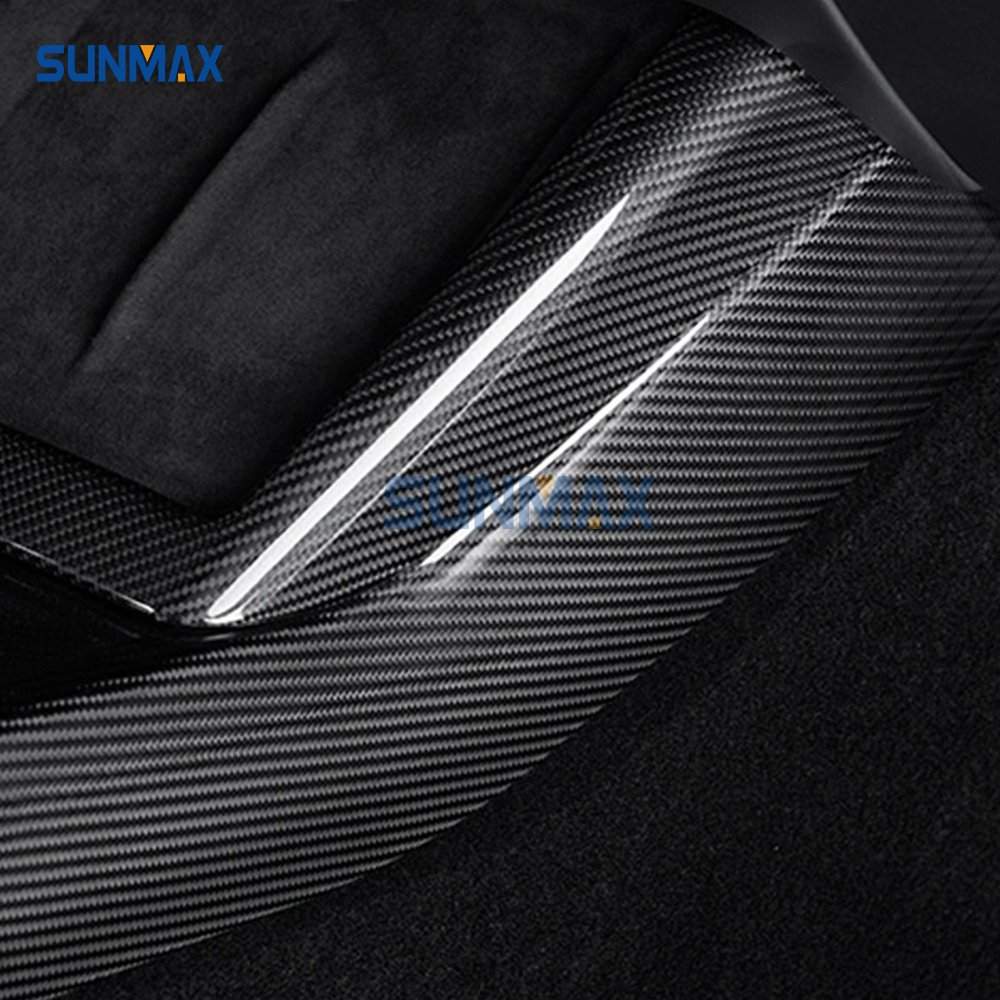 Sunmax Real Carbon Fiber Center Console Interior Kits for Tesla Model 3 Highland 2023-2024 Decorative Car Accessories Cover Trim