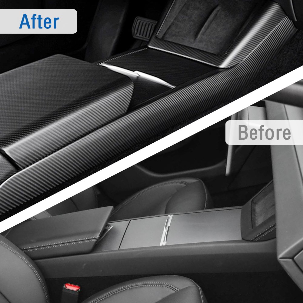 Sunmax Real Carbon Fiber Center Console Interior Kits for Tesla Model 3 Highland 2023-2024 Decorative Car Accessories Cover Trim