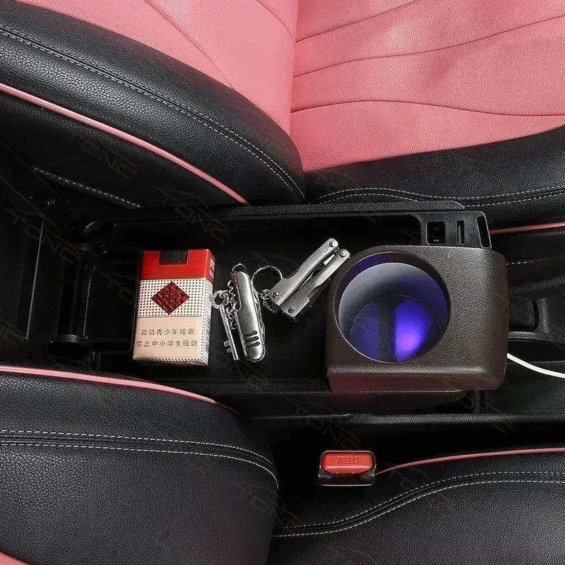 TONC Elevate Your Ford Fiesta with Custom ABS Armrest Console-Premium Comfort with Dual USB Ports,Cup Holder,and Dual Storage
