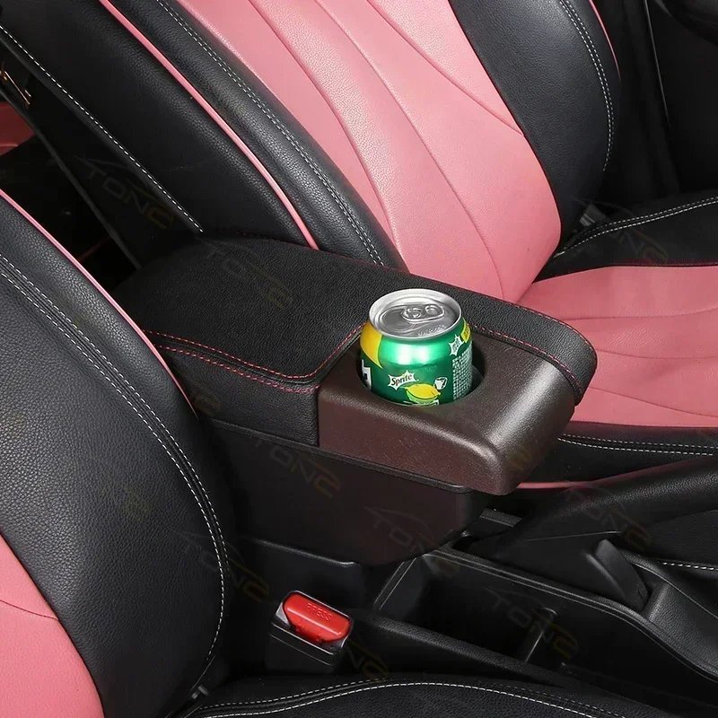 TONC Elevate Your Ford Fiesta with Custom ABS Armrest Console-Premium Comfort with Dual USB Ports,Cup Holder,and Dual Storage