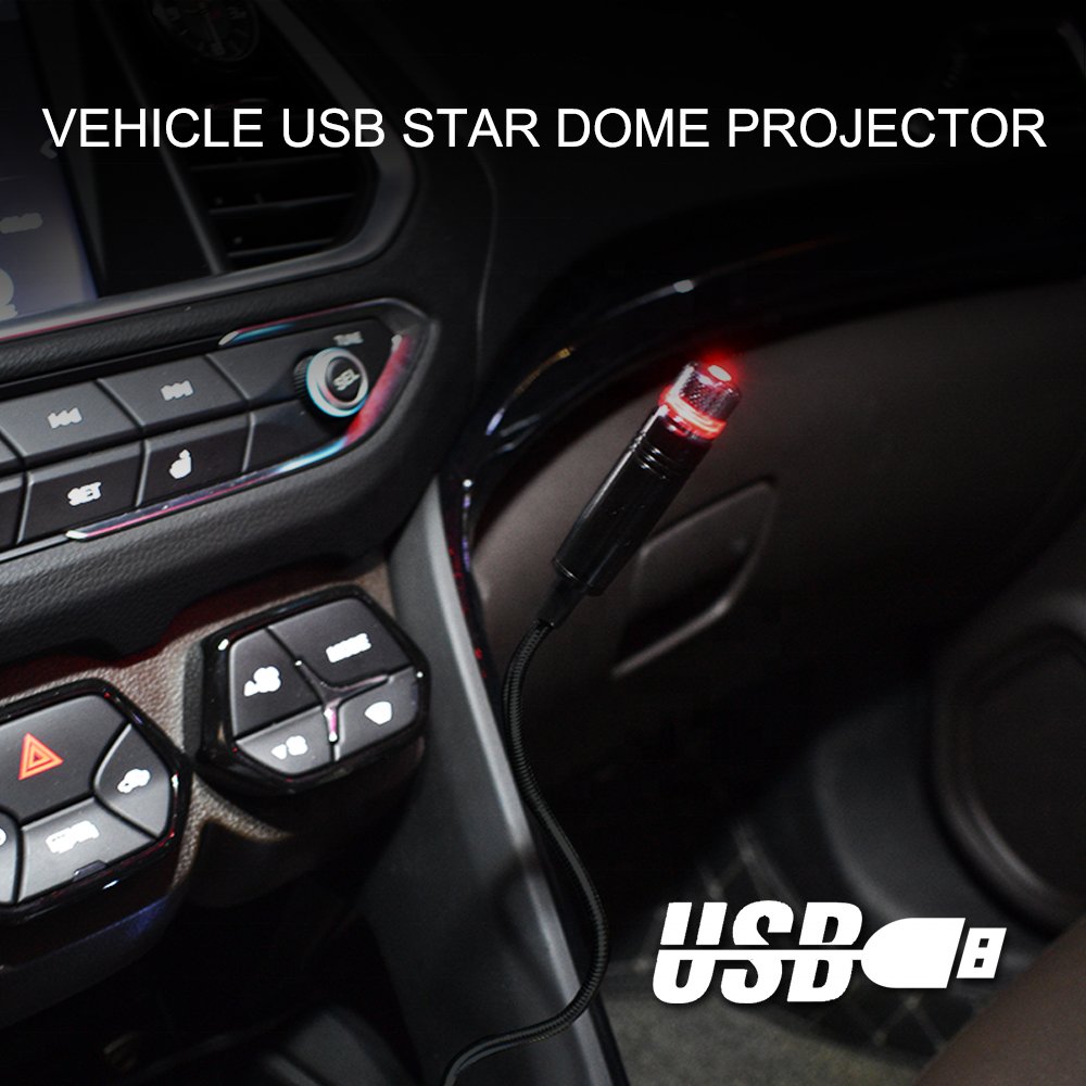 Car Roof Star Light Interior LED Starry Laser Atmosphere Ambient Projector USB Auto Decoration Night Home Decor Galaxy Lights
