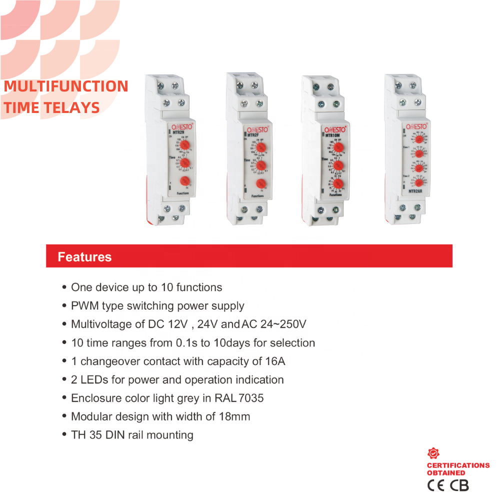 Multiple Function Time Relay 220v 250v Voltage Control Single Shot Modular Timer Relay On Off Delay Relay Breaker