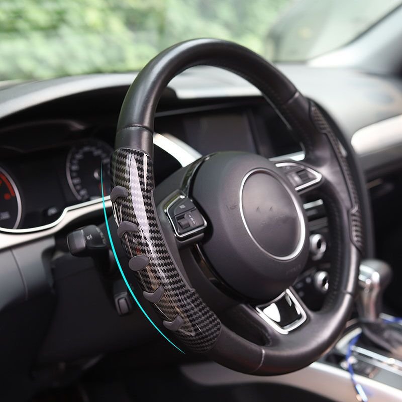 New carbon fiber pattern car steering wheel non-slip ferrule booster steering wheel cover