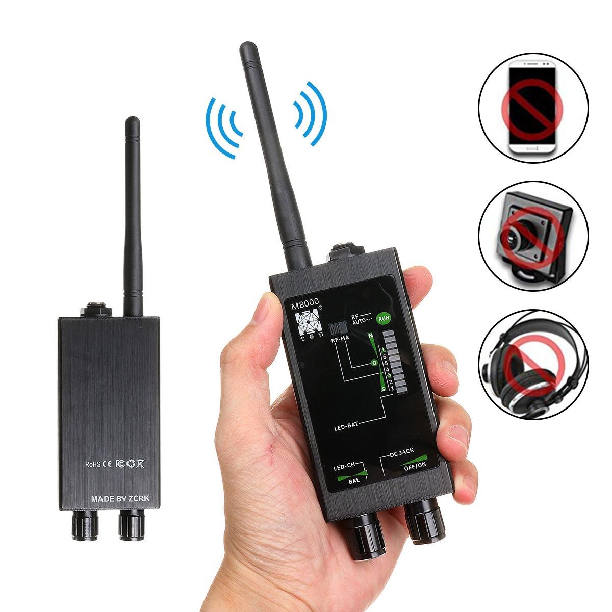 M8000 Portable Handheld Anti-tracking Auto Strong Magnetic Car GPS Wireless Signal Detector Wifi Camera Scanner Finder Detector