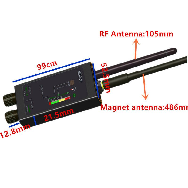M8000 Portable Handheld Anti-tracking Auto Strong Magnetic Car GPS Wireless Signal Detector Wifi Camera Scanner Finder Detector