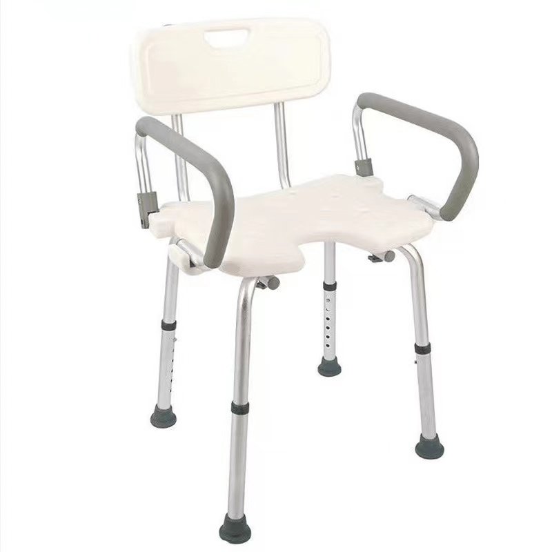 Factory Wholesale Large Armrest Thickened Style Aluminum Alloy Shower Chair U-shaped Bath Chair Easy to Clean