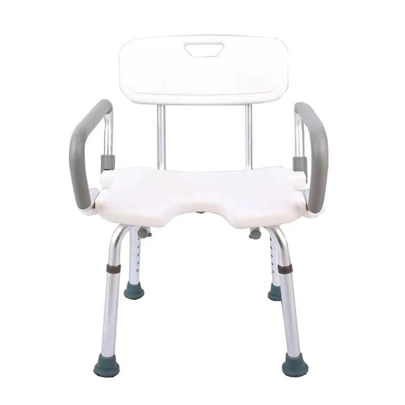 Factory Wholesale Large Armrest Thickened Style Aluminum Alloy Shower Chair U-shaped Bath Chair Easy to Clean