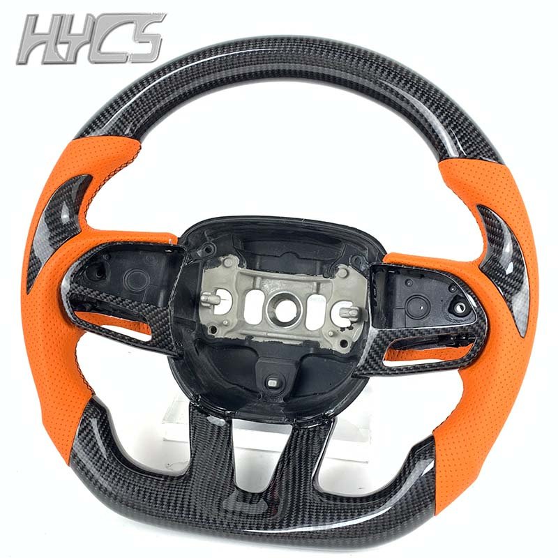 Car Accessories For Dodge Charger Challenger SRT 2015-NOW Customized LED display all color leather carbon fiber steering wheel