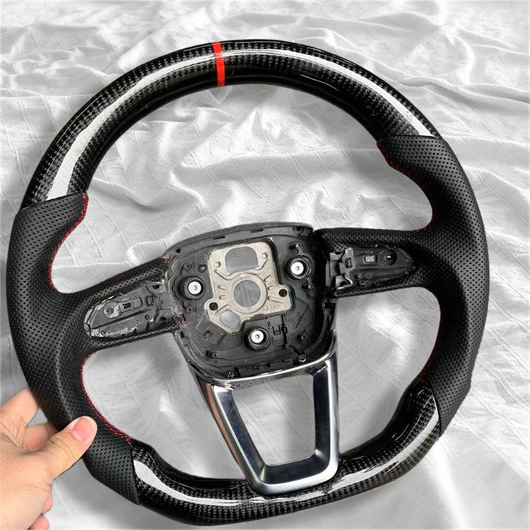 Audi carbon fiber LED lighting custom sports steering wheel interior trim car steering wheel