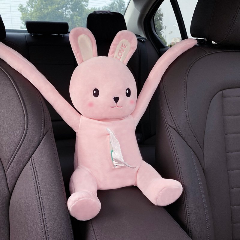 Cute Cartoon Tissue Box Creative Lovely Animal Short Plush Holder for Car Armrest Box Car Seat Tissue Box