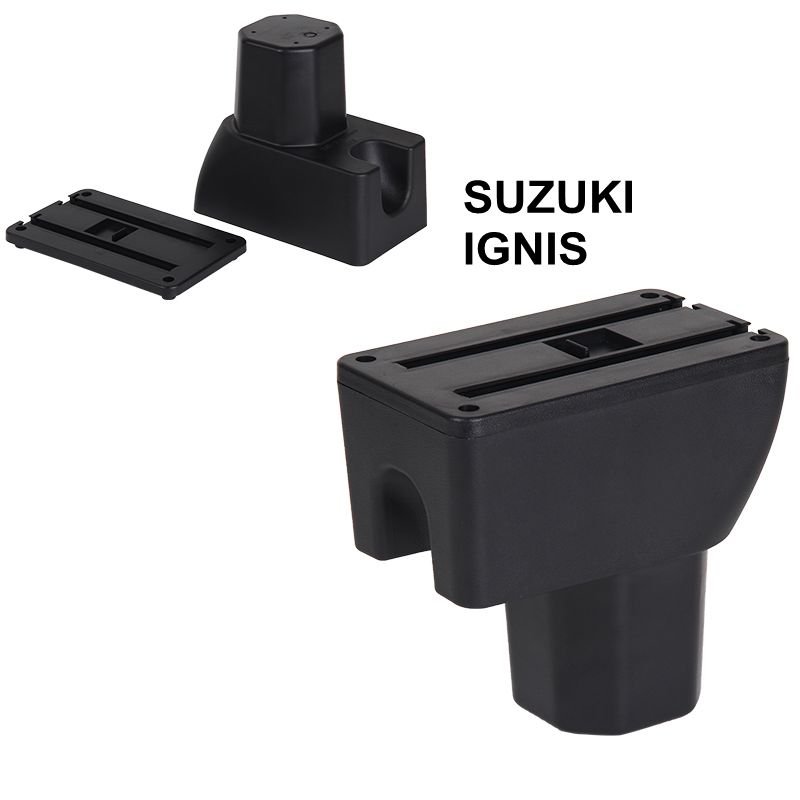 For Suzuki Ignis Armrest Box USB Charging Heighten Double Layer Central Console Cup Holder Ashtray Car Accessories 16-18