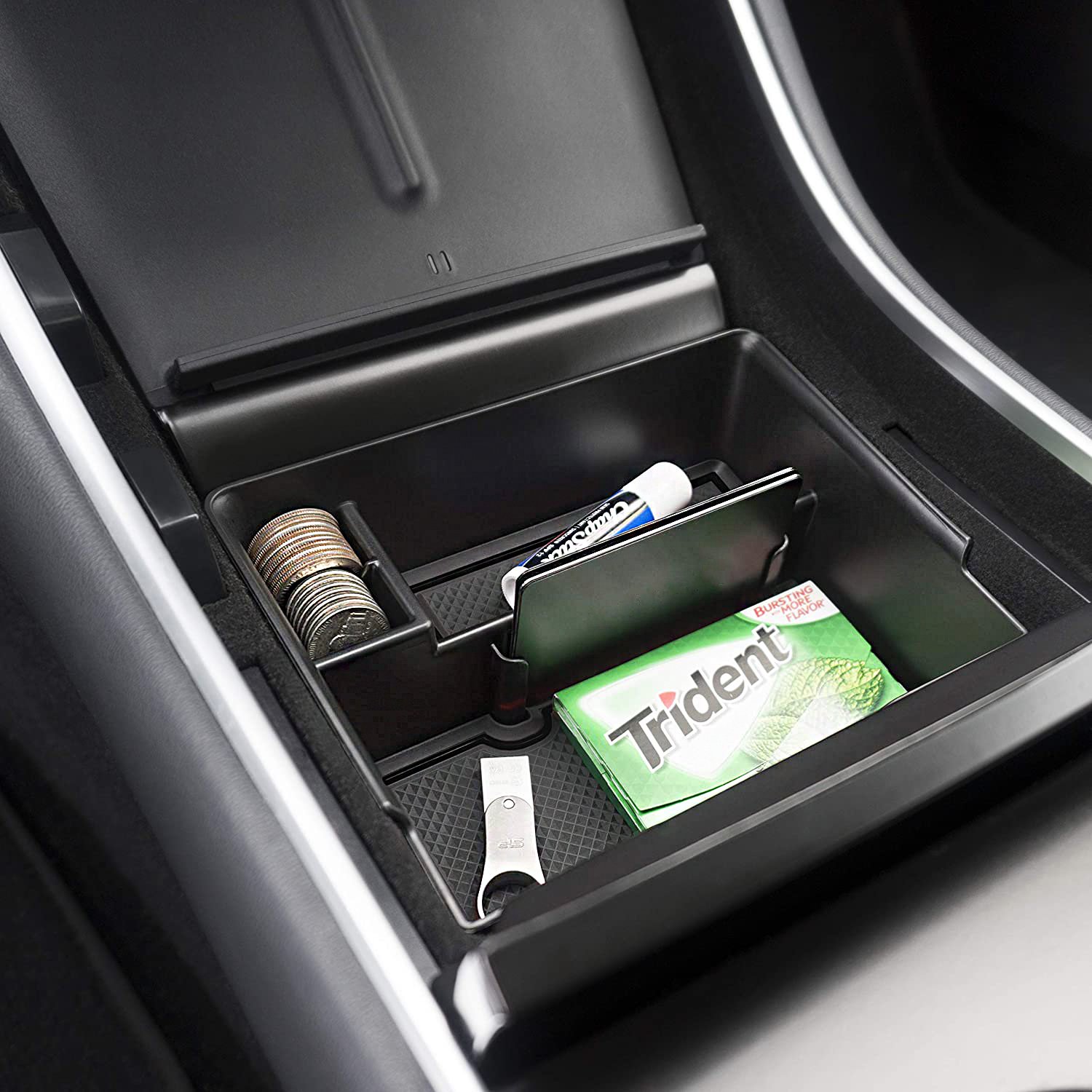 Center Console Armrest Organizer Tray Sunglass Holder Storage Box Container for Tesla Model 3 Model Y