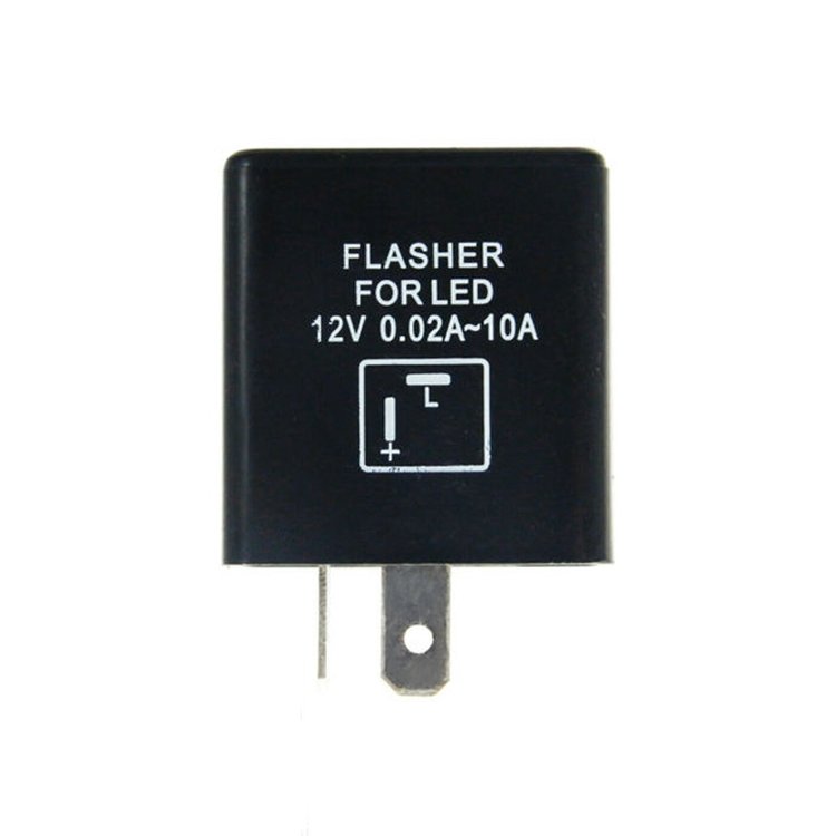 Universal 2-Pin Silent Flasher Relay Fix LED Turn Signal Hyper Flash 12V 2 Pin Flasher for Motorcycle