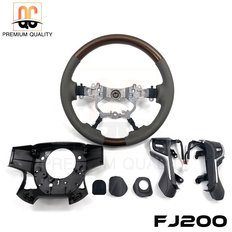 Oman market hot sell gray leather car steering wheel whole set for Land Cruiser LC79 pick up SUV FJ200 LC200
