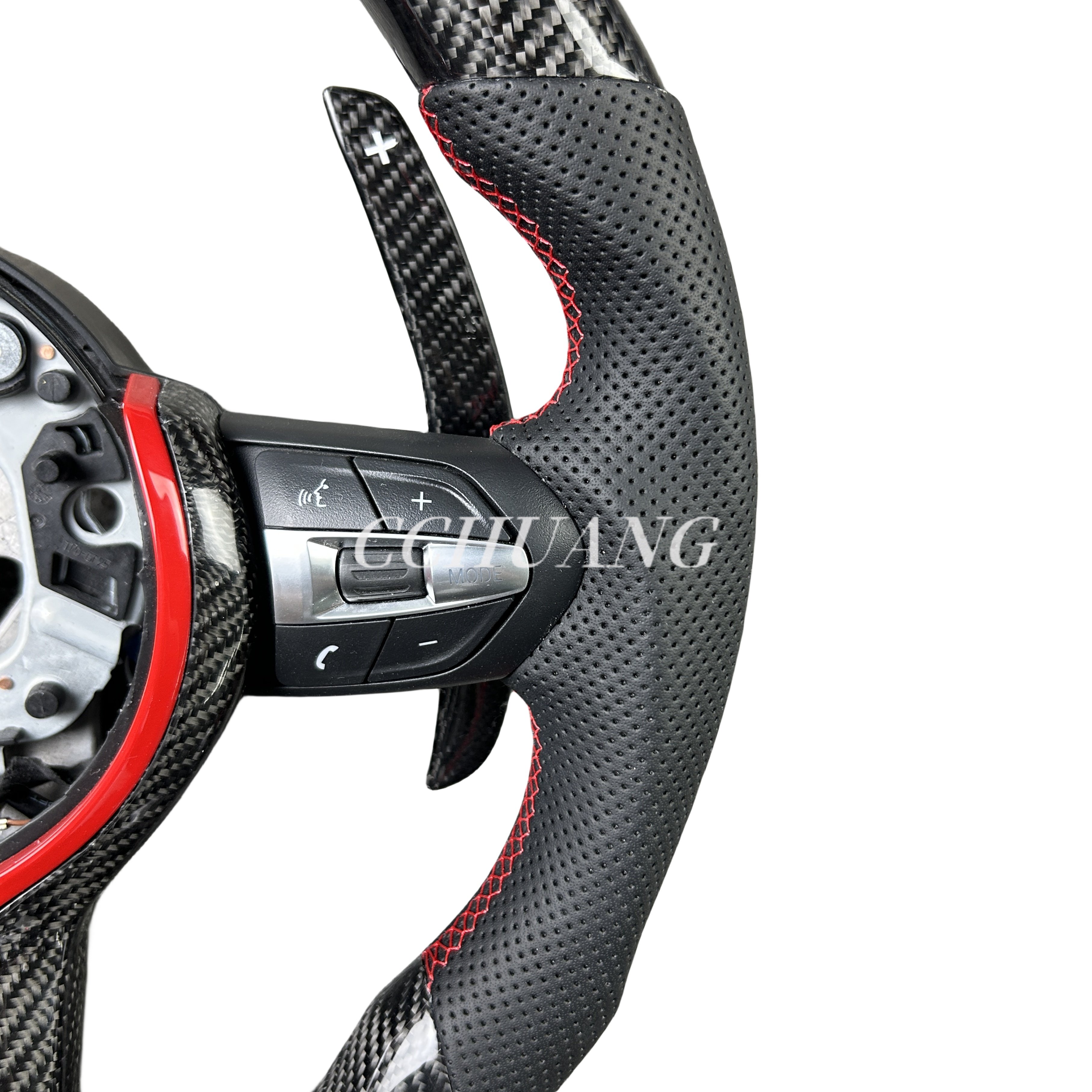 Suitable for BMW 3 Series 5 Series F20 F30 M2-M6 High quality real carbon fiber perforated leather carbon fiber steering wheel
