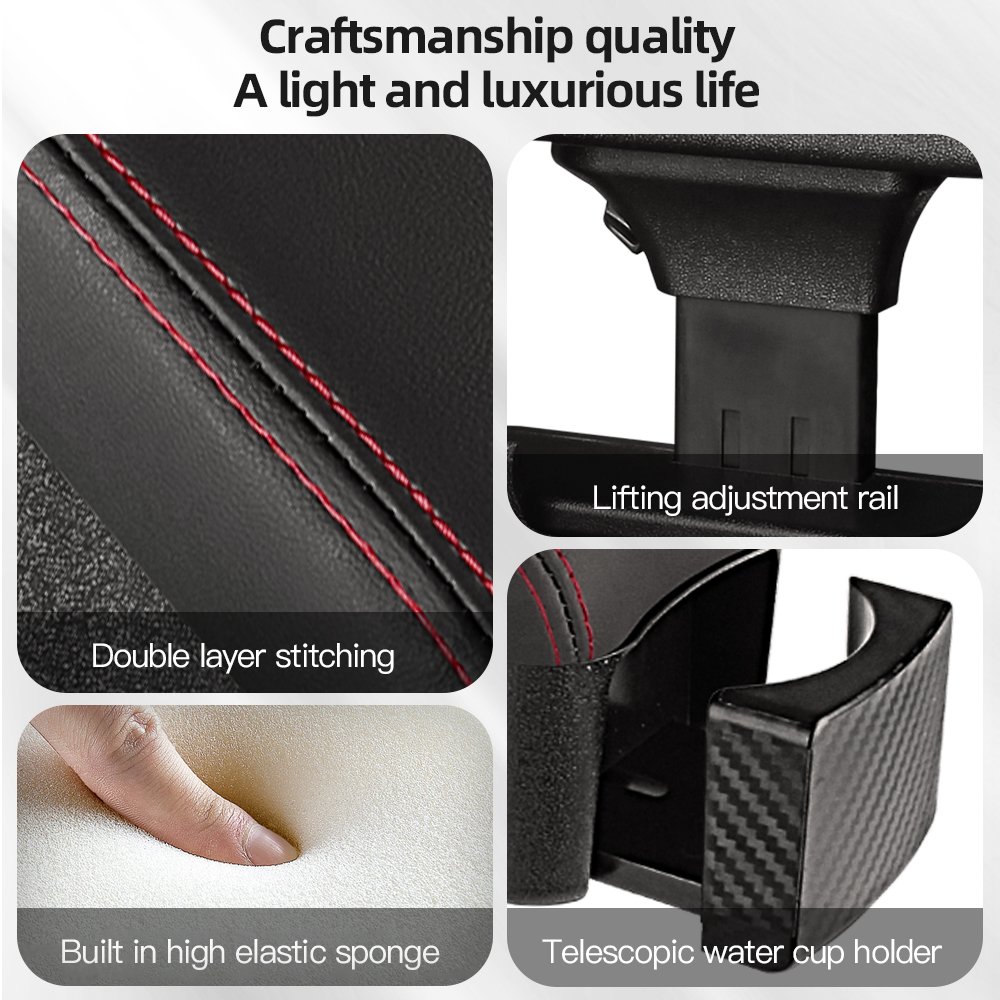 Car Organizers Leather Armrest Box Pad Wrist Rest Support for Elbow and Forearm Durable Leather Car Interior Accessory