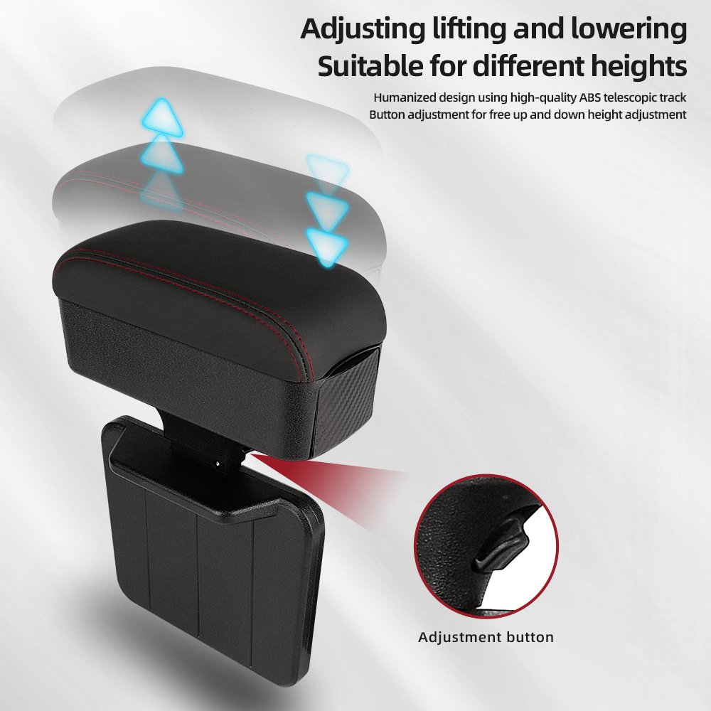 Car Organizers Leather Armrest Box Pad Wrist Rest Support for Elbow and Forearm Durable Leather Car Interior Accessory