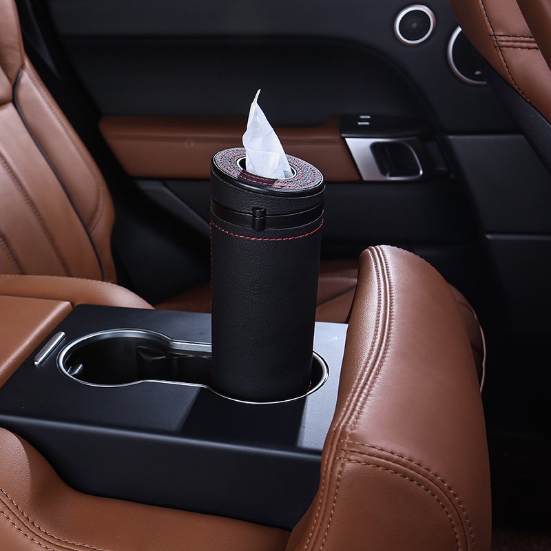 Portable Car Tissue Box PU Leather Universal Armrest Car Paper Towel Box