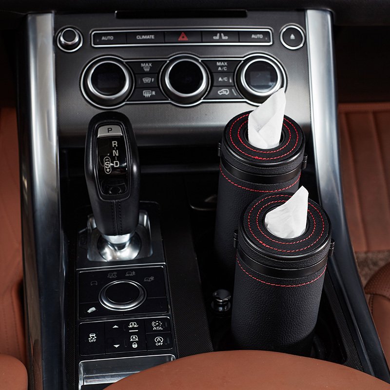 Portable Car Tissue Box PU Leather Universal Armrest Car Paper Towel Box