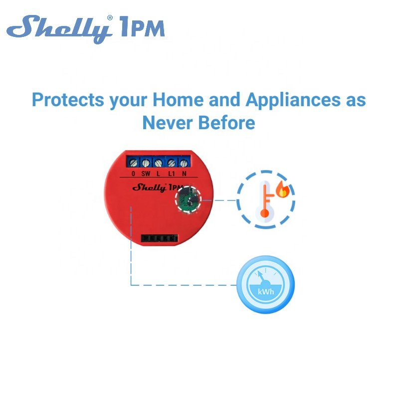 Shelly 1PM Smart Module Relay Switch Remote Control Wifi Light Switch Smart Life App Mini Smart Switch