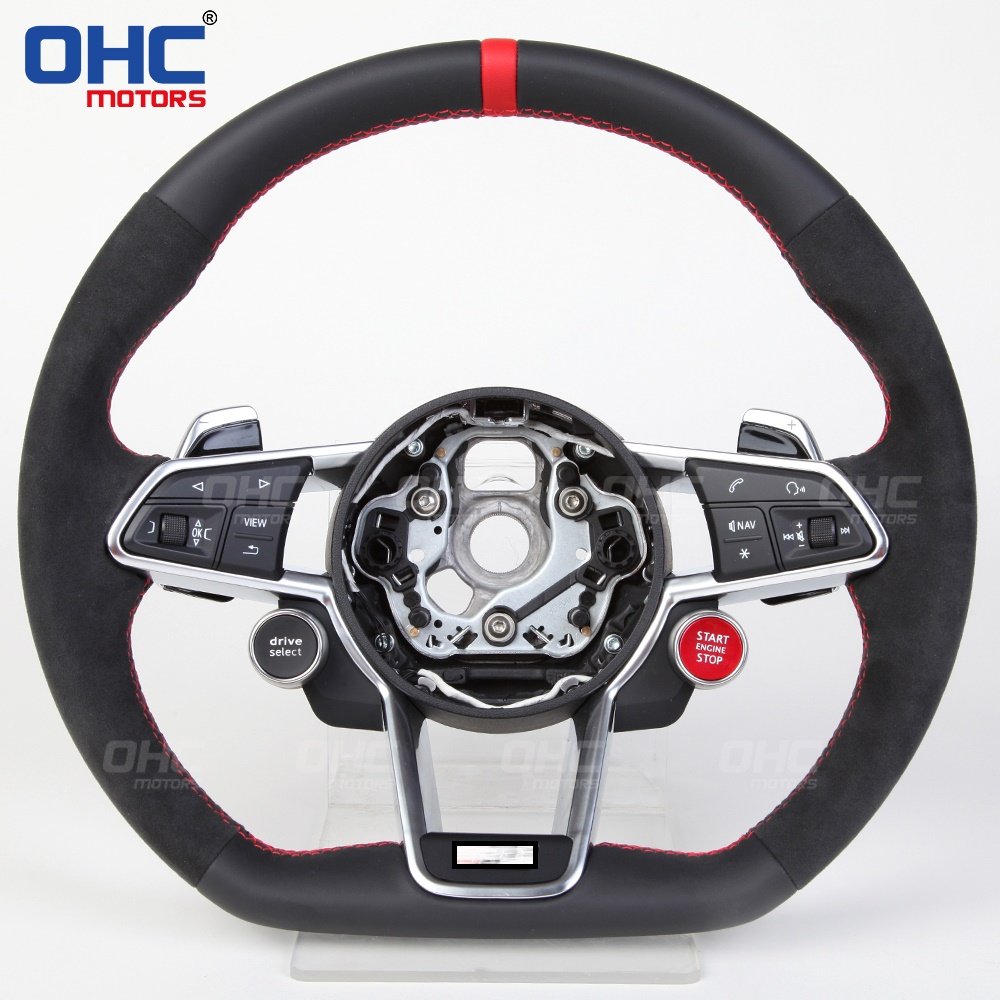 R8 Au-di OHC MOTORS Steering Wheel for volante Audi R8 TT TTRS mk2 2010 TO 2021 exhaust Carbon Fiber Steering Wheel Assembly