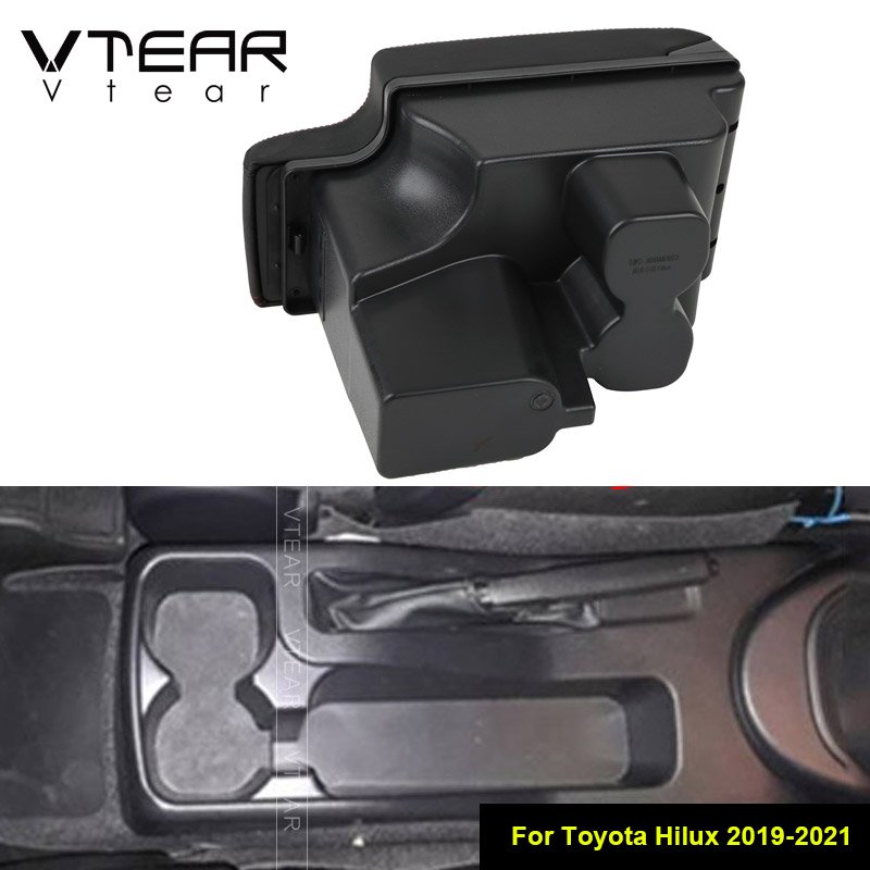 Vtear Car Armrest USB Interface Arm Rest ABS Storage Box Interior Car-Styling Accessories Parts Decoration for Toyota Hilux 2021