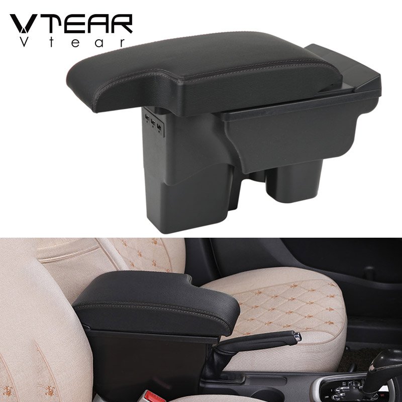 Vtear Car Armrest USB Interface Arm Rest ABS Storage Box Interior Car-Styling Accessories Parts Decoration for Toyota Hilux 2021