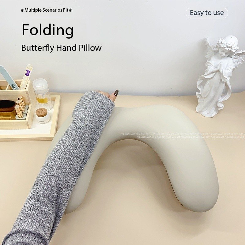 Wholesale 2024 Luxury Professional Microfiber Leather Nail Arm Rest Holder PU Manicure Hand Pillow U-Shape Design Raw Wood Nail