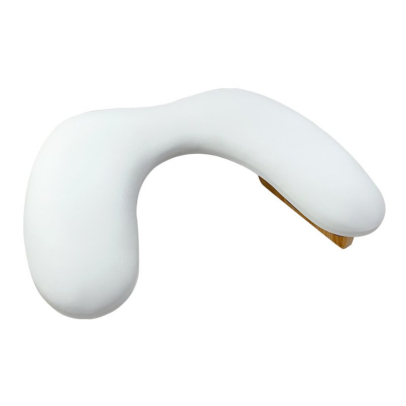 Wholesale 2024 Luxury Professional Microfiber Leather Nail Arm Rest Holder PU Manicure Hand Pillow U-Shape Design Raw Wood Nail