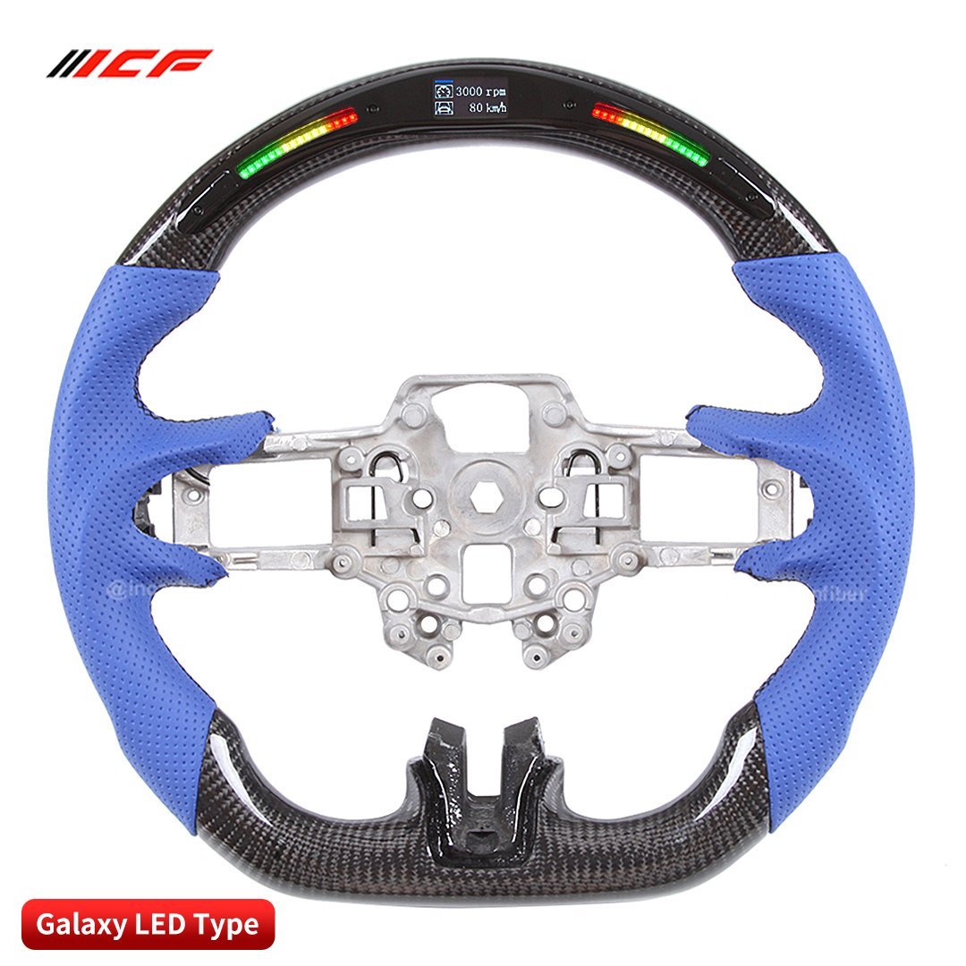 100% Real Carbon Fiber LED Steering Wheel for mustang