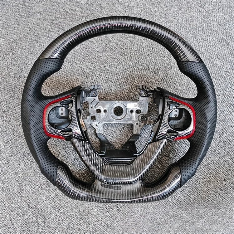 Leather carbon fiber steering wheel Carbon fiber accept custom sports car steering wheel matte carbon fiber