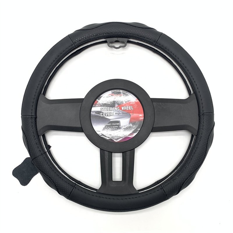 Wholesale Universal Breathable Anti-slip Protector Genuine Leather Car Steering Wheel Cover Man For Car Interior Decoration