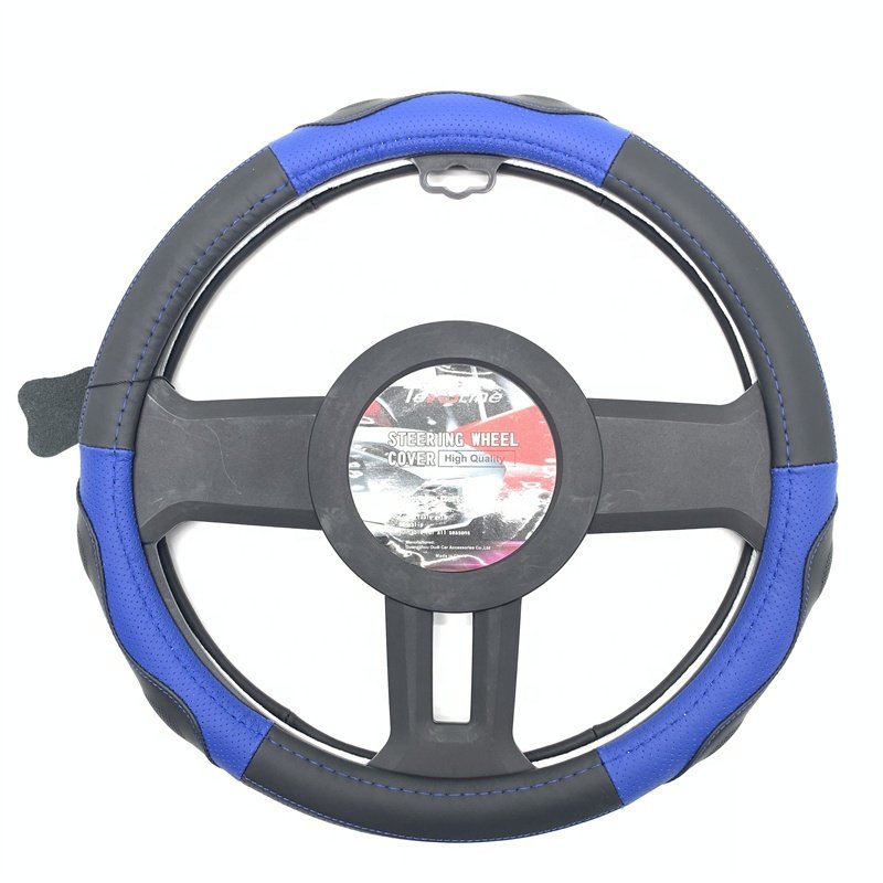 Wholesale Universal Breathable Anti-slip Protector Genuine Leather Car Steering Wheel Cover Man For Car Interior Decoration